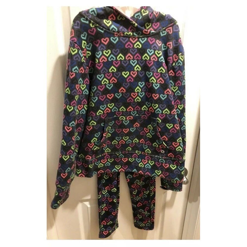 $69 Xersion Hearts Hoodie Sweatshirt Lounge pants Set Medium‎ 10/12 Quick Dri